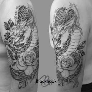 Dragon et rose