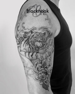 Tigre lao 🐅, chrysanthème & fleurs de cerisier