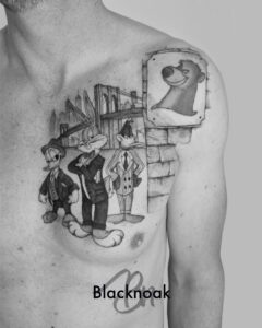 tatouage Donald Duck, Bugs Bunny x Daffy Duck (Gangsta edition)